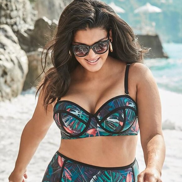 NWT Swimsuits For All Madame Underwire Tropical Print Bikini Top, 20 - Picture 3 of 16